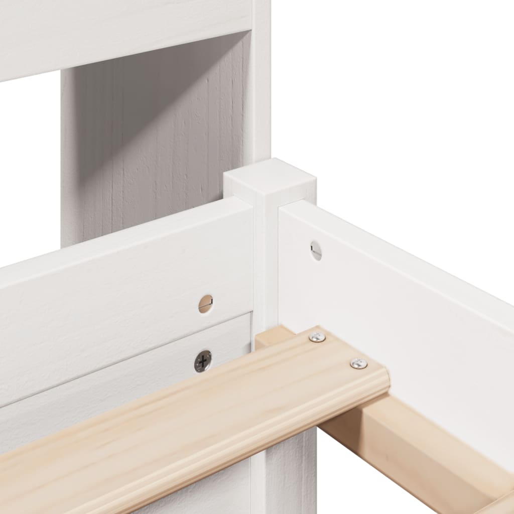 Letto Libreria senza Materasso Bianco 160x200 cm Legno di Pino - homemem39