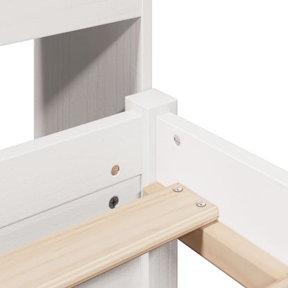 Letto Libreria senza Materasso Bianco 160x200 cm Legno di Pino - homemem39