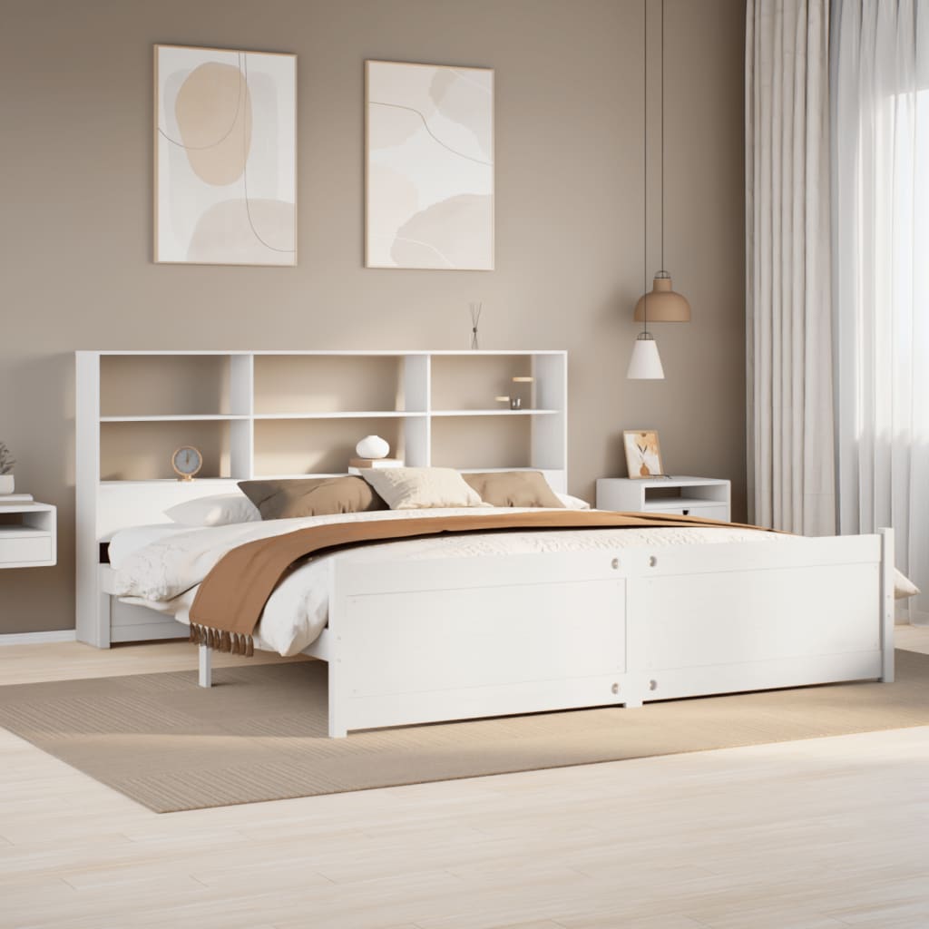 Giroletto con Libreria senza Materasso 180x200 cm in Legno Pino - homemem39