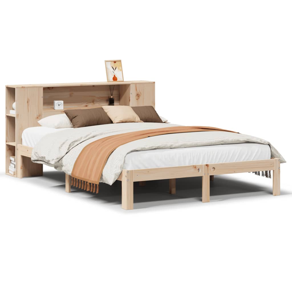 Letto Libreria senza Materasso 135x190 cm in Legno di Pino - homemem39