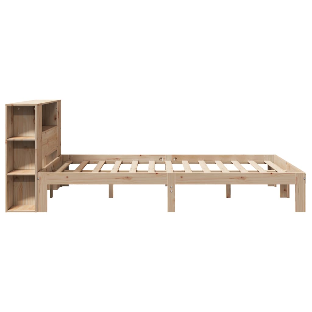 Letto Libreria senza Materasso 135x190 cm in Legno di Pino - homemem39