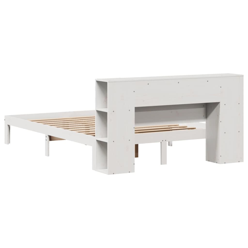 Letto Libreria senza Materasso Bianco 120x200 cm Legno di Pino