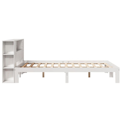 Letto Libreria senza Materasso Bianco 150x200 cm Legno di Pino - homemem39