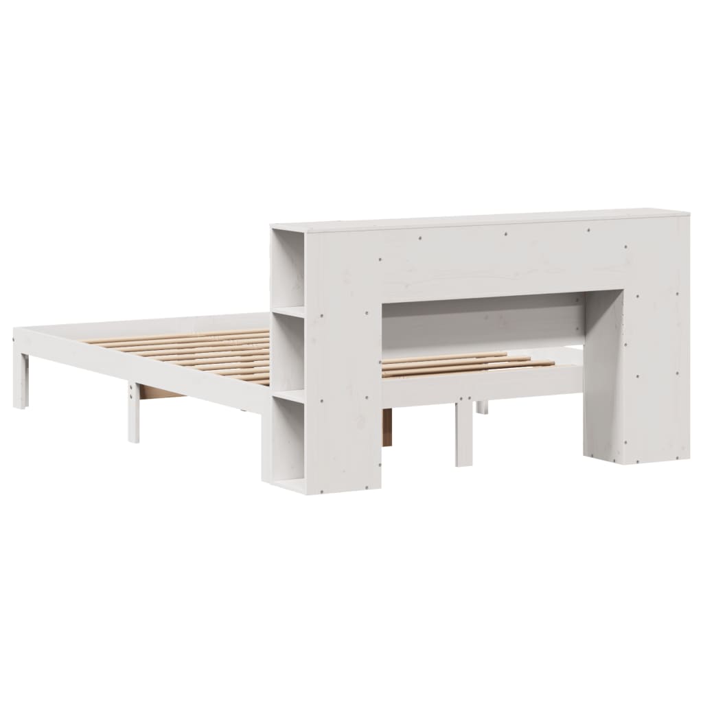 Letto Libreria senza Materasso Bianco 150x200 cm Legno di Pino - homemem39