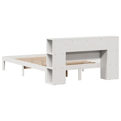 Letto Libreria senza Materasso Bianco 160x200 cm Legno di Pino