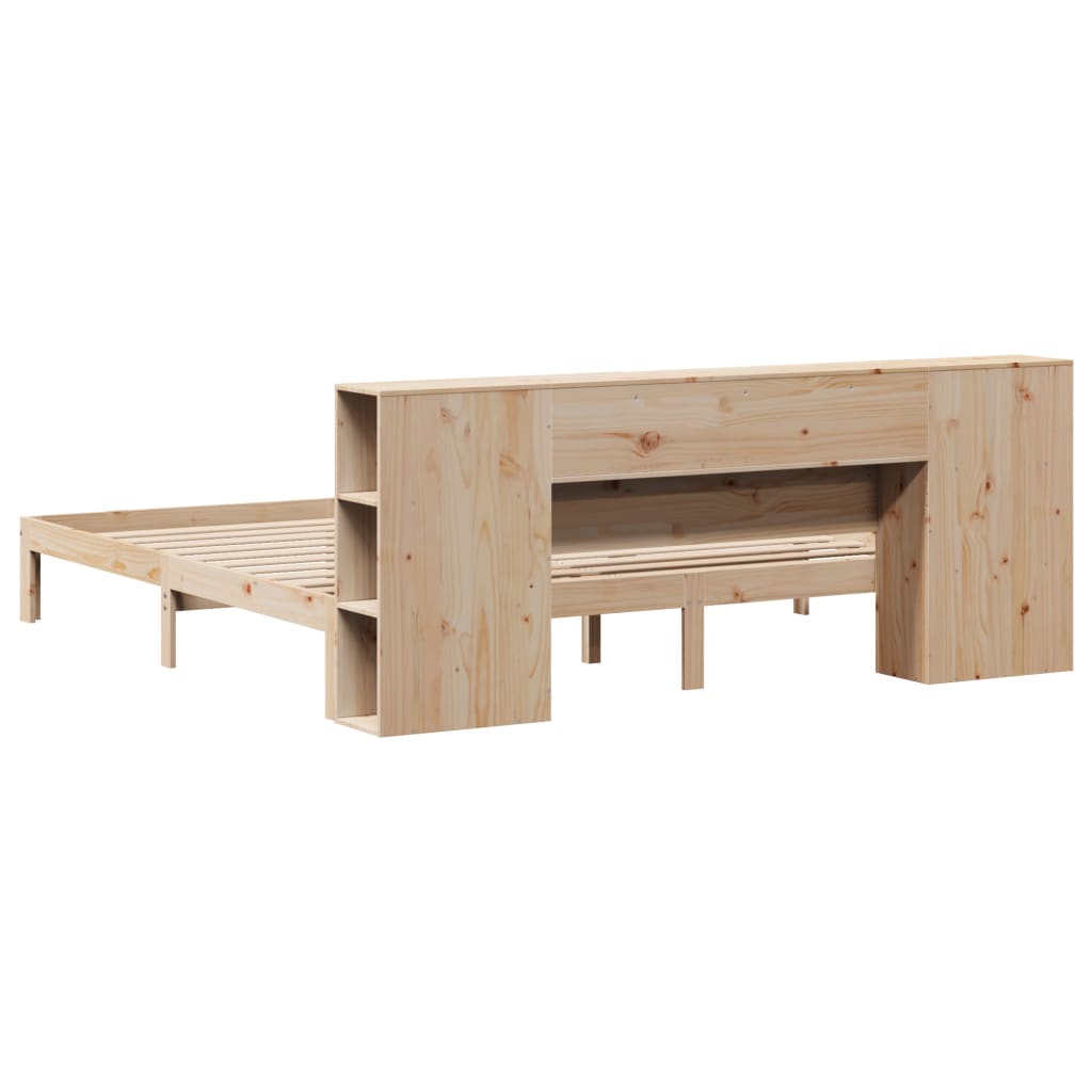 Letto Libreria senza Materasso 200x200 cm in Legno di Pino - homemem39