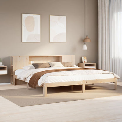Letto Libreria senza Materasso 200x200 cm in Legno di Pino - homemem39