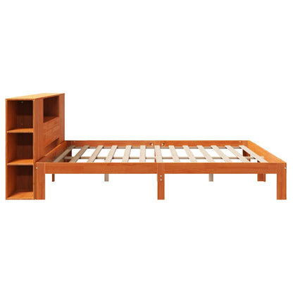 Letto Libreria senza Materasso Marrone Cera 180x200 cm in Pino - homemem39