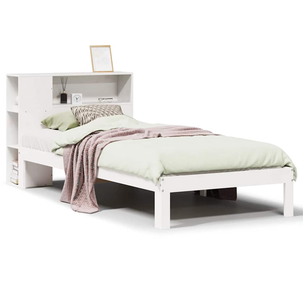 Letto con Libreria senza Materasso 75x190 cm in Legno Pino | homemem39
