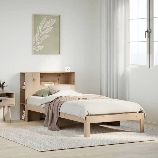 Letto Libreria senza Materasso 90x200 cm Legno Massello Pino - homemem39