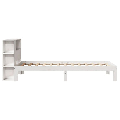Letto Libreria senza Materasso Bianca 90x200 cm Legno di Pino