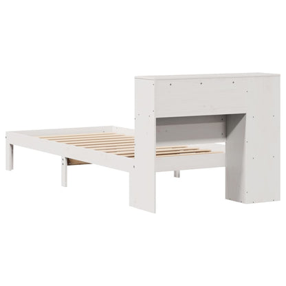 Letto Libreria senza Materasso Bianca 90x200 cm Legno di Pino