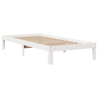 Letto Libreria senza Materasso Bianco 100x200 cm Legno di Pino