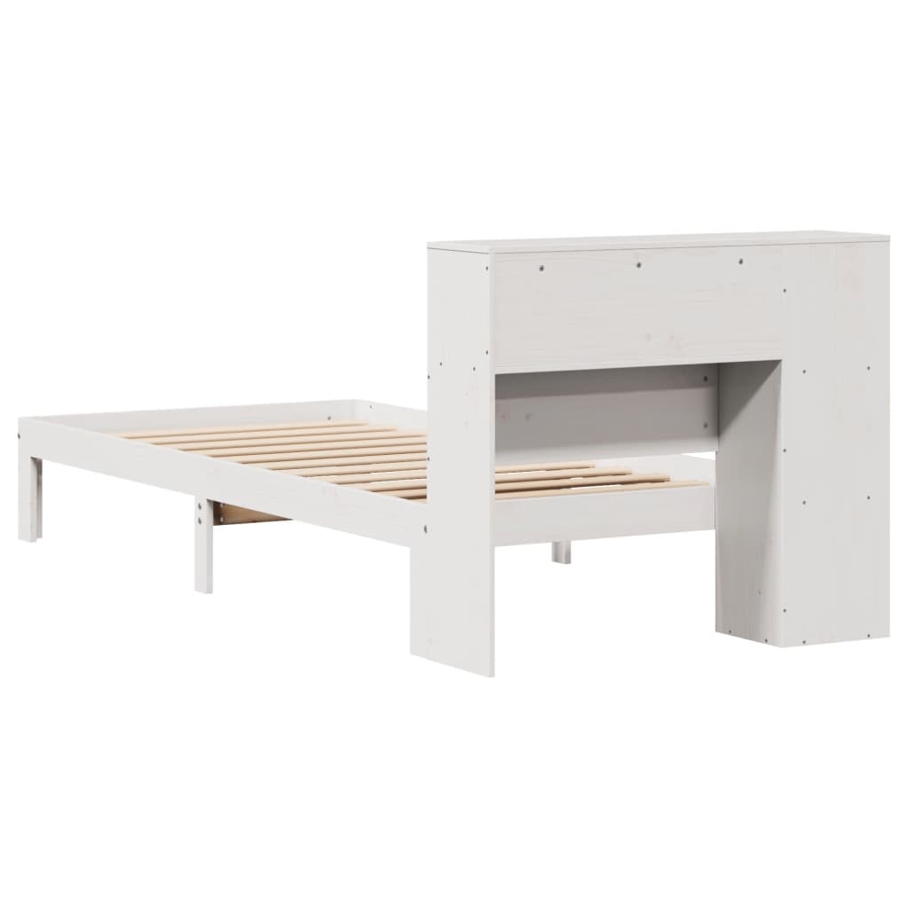 Letto Libreria senza Materasso Bianco 100x200 cm Legno di Pino