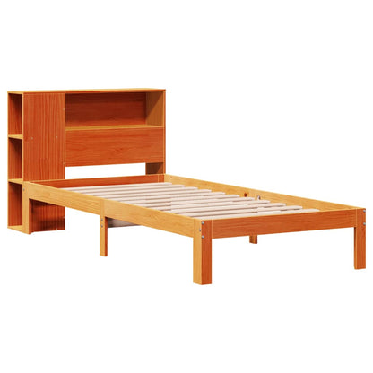 Letto Libreria senza Materasso Marrone Cera 75x190 cm in Pino - homemem39