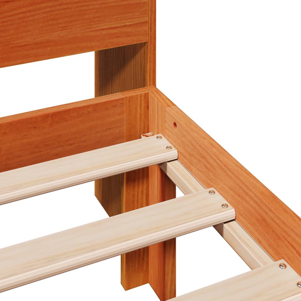 Letto Libreria senza Materasso Marrone Cera 75x190 cm in Pino - homemem39