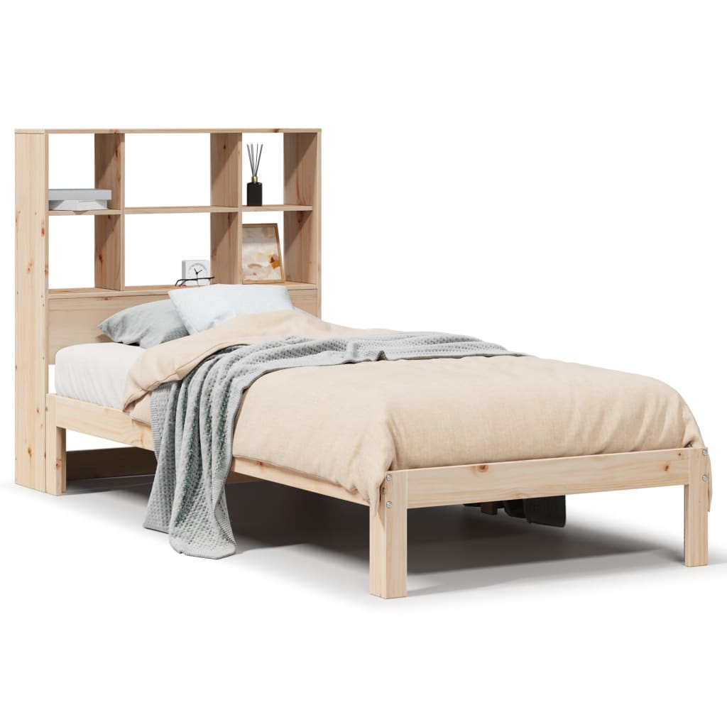 Letto Libreria senza Materasso 90x190 cm Legno Massello Pino - homemem39