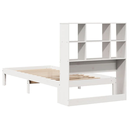 Letto Libreria senza Materasso Bianco 90x190 cm Massello Pino
