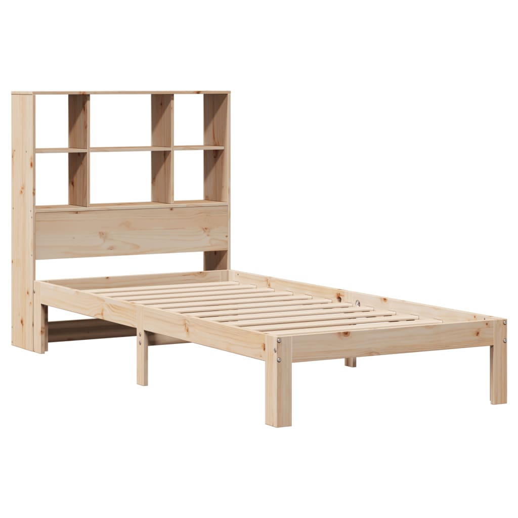 Letto Libreria senza Materasso 90x200 cm Legno Massello Pino - homemem39