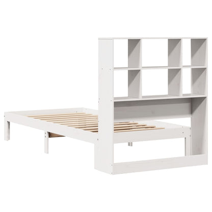 Letto Libreria senza Materasso Bianca 90x200 cm Legno di Pino