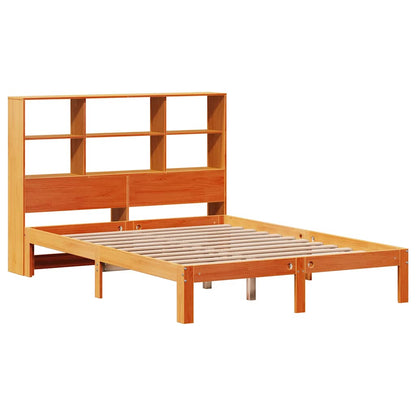 Letto Libreria senza Materasso Marrone Cera 135x190 cm in Pino | homemem39