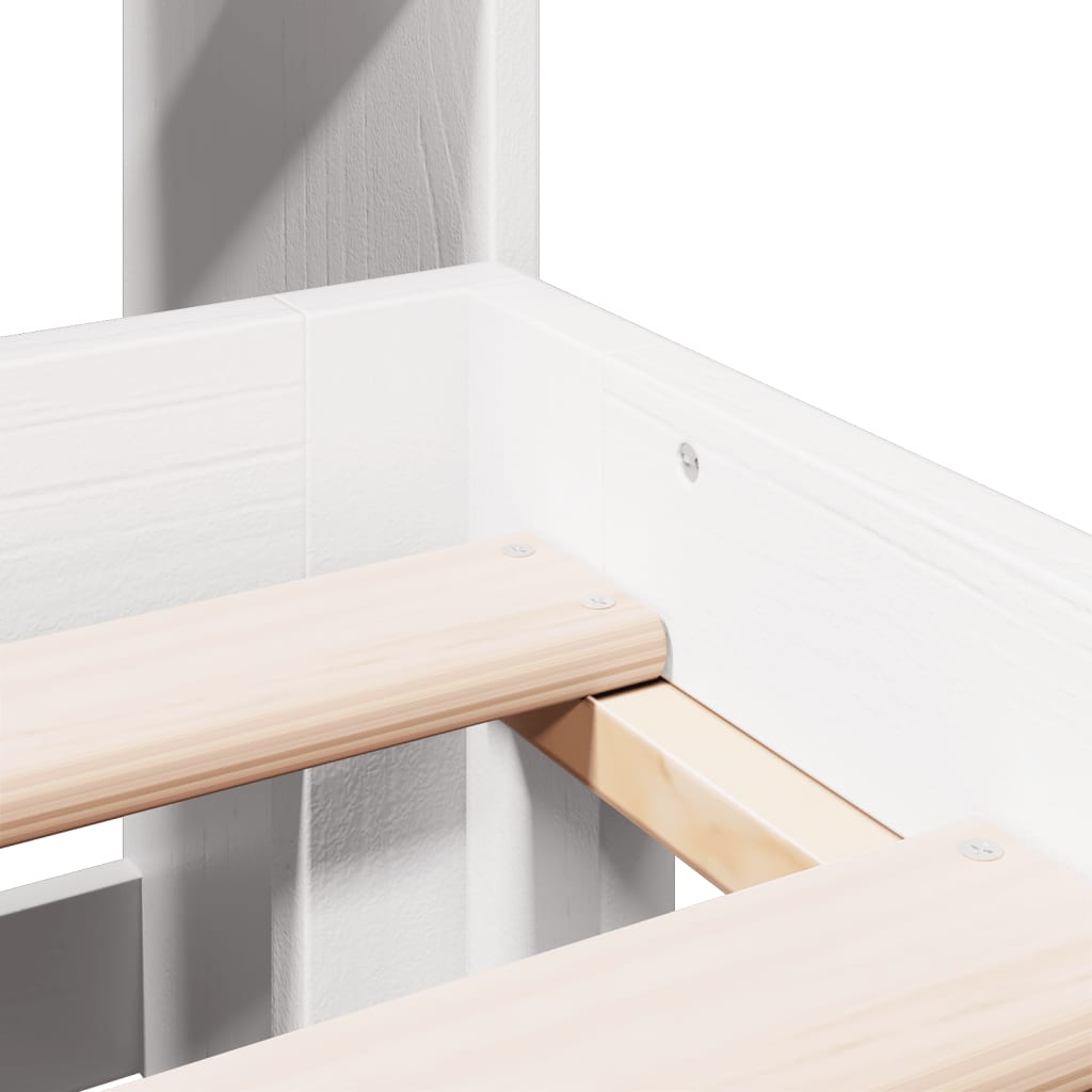 Letto Libreria senza Materasso Bianco 135x190 cm Legno di Pino