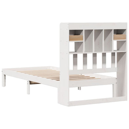 Letto Libreria senza Materasso Bianca 90x200 cm Legno di Pino - homemem39