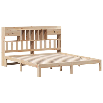 Letto Libreria senza Materasso 180x200 cm in Legno di Pino - homemem39