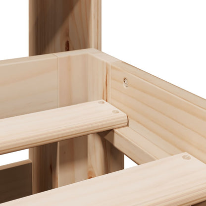 Letto Libreria senza Materasso 180x200 cm in Legno di Pino - homemem39