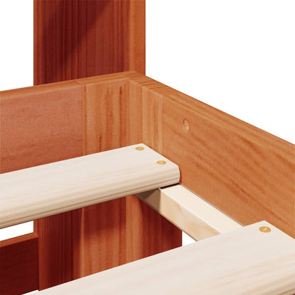 Letto Libreria senza Materasso Marrone Cera 140x190 cm in Pino