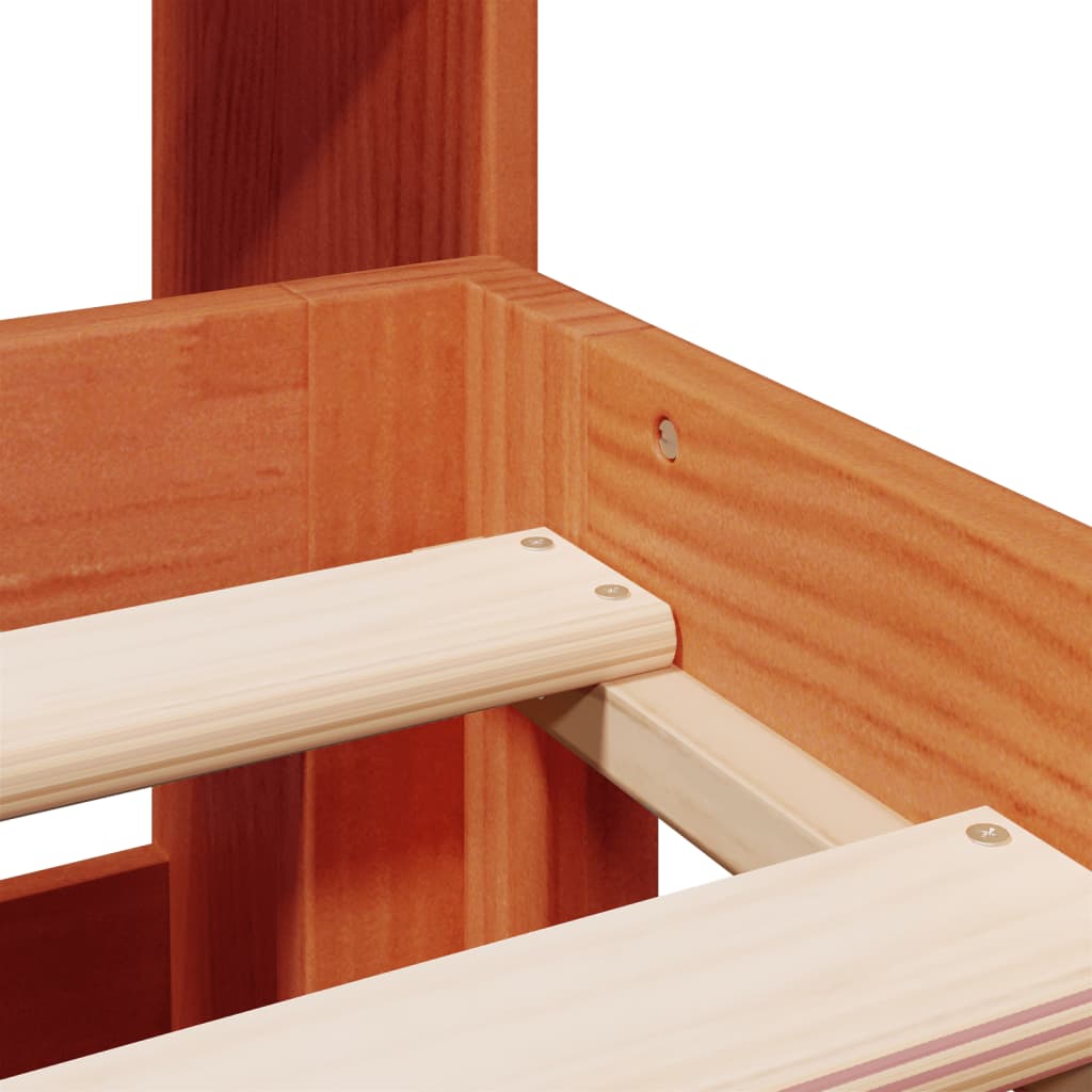 Letto Libreria senza Materasso Marrone Cera 180x200 cm in Pino