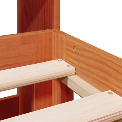 Letto Libreria senza Materasso Marrone Cera 180x200 cm in Pino