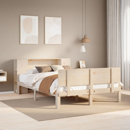 Letto Libreria senza Materasso 120x190 cm in Legno di Pino - homemem39