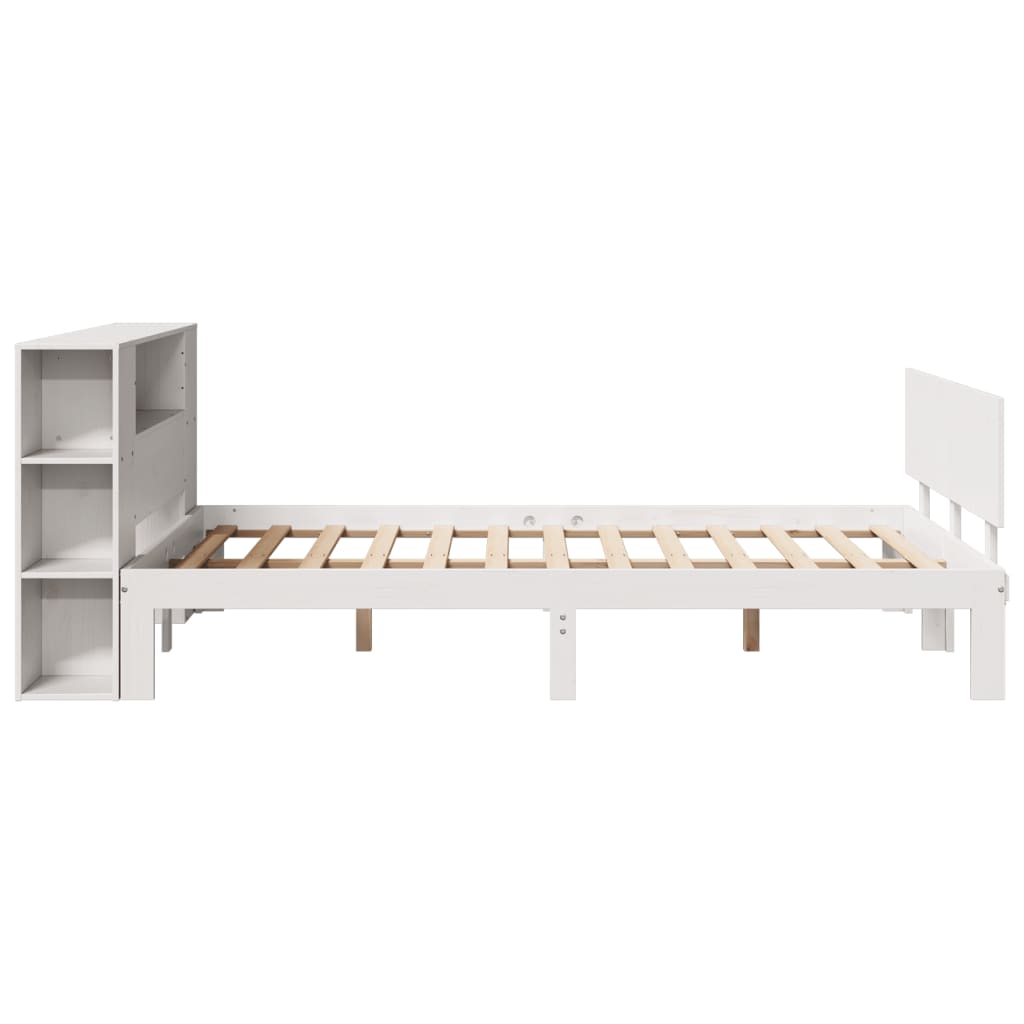 Letto Libreria senza Materasso Bianco 120x190 cm Legno di Pino - homemem39