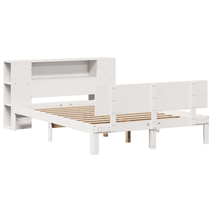 Letto Libreria senza Materasso Bianco 135x190 cm Legno di Pino - homemem39
