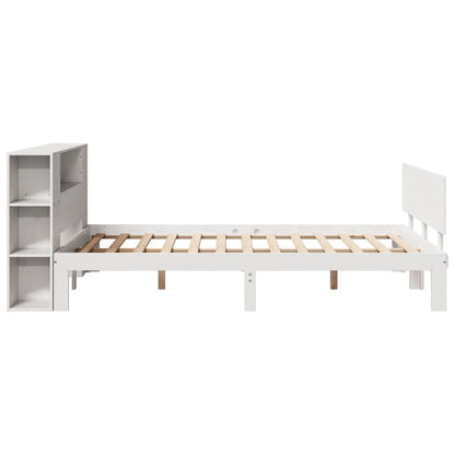 Letto Libreria senza Materasso Bianco 135x190 cm Legno di Pino - homemem39