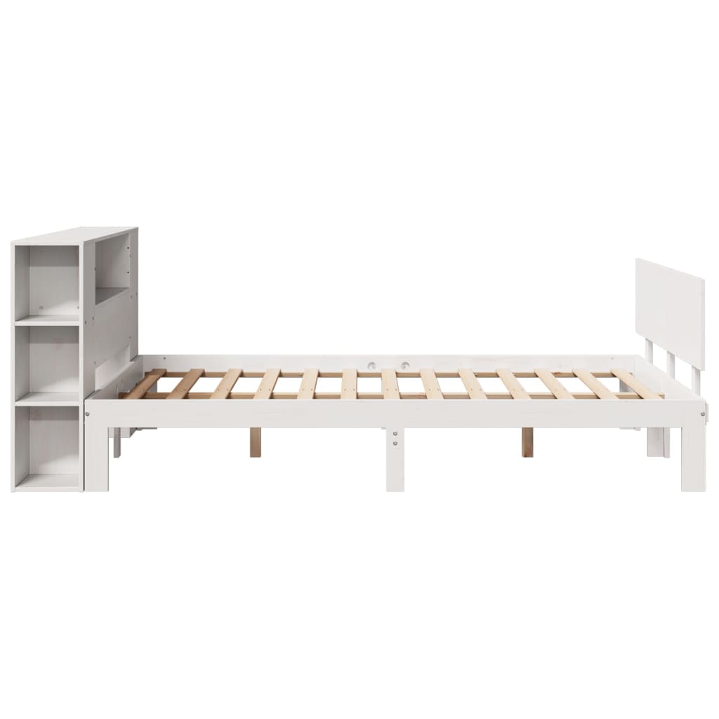 Letto Libreria senza Materasso Bianco 120x200 cm Legno di Pino - homemem39