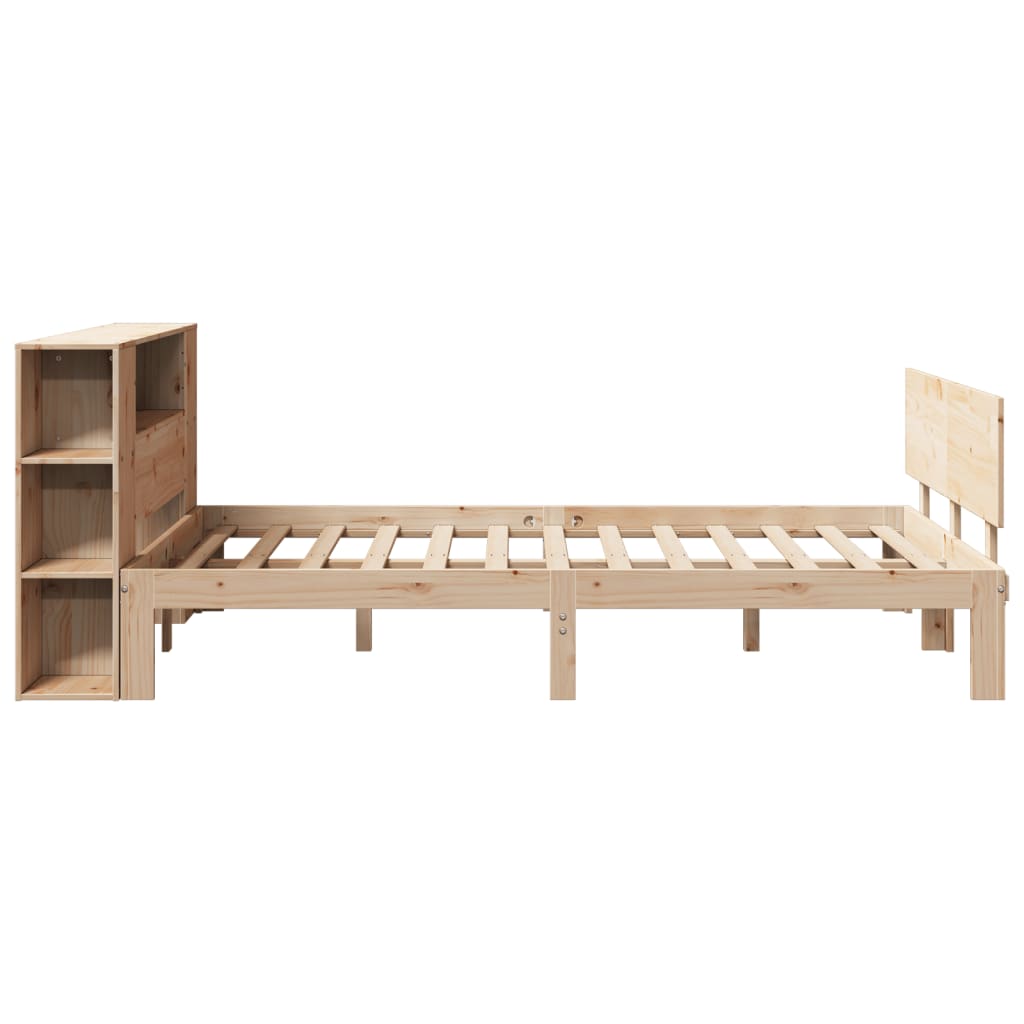 Letto Libreria senza Materasso 150x200 cm in Legno di Pino - homemem39