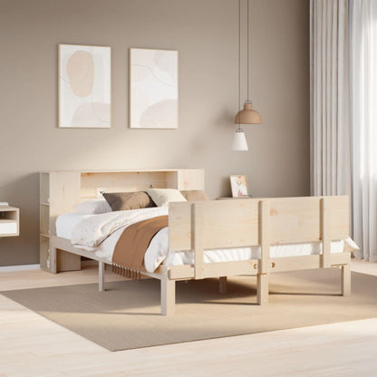 Letto Libreria senza Materasso 150x200 cm in Legno di Pino - homemem39