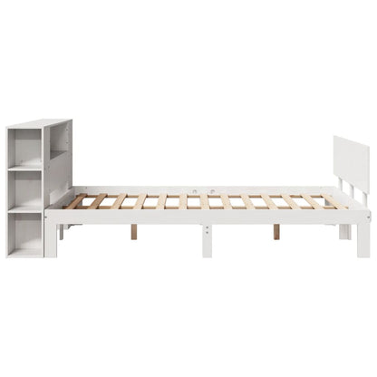 Letto Libreria senza Materasso Bianco 150x200 cm Legno di Pino - homemem39