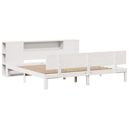 Letto Libreria senza Materasso Bianco 200x200 cm Legno di Pino - homemem39