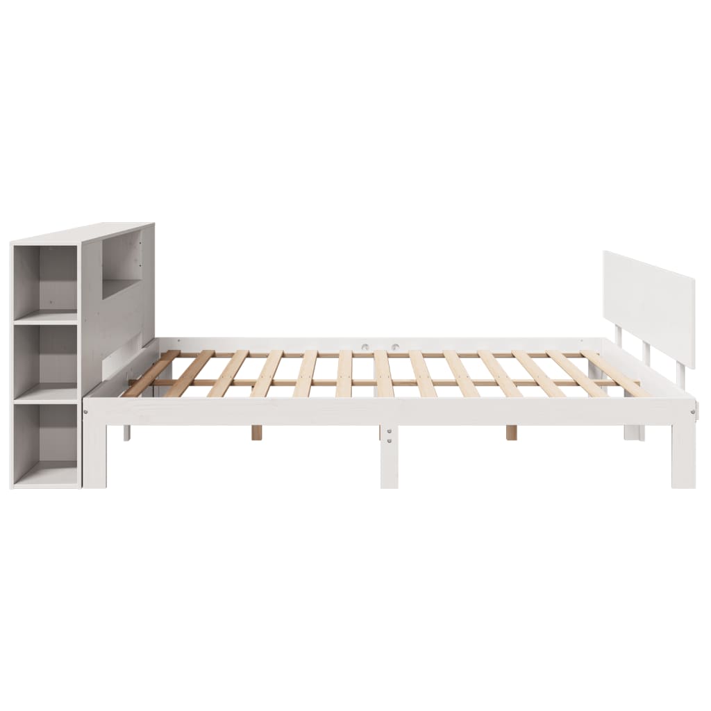 Letto Libreria senza Materasso Bianco 200x200 cm Legno di Pino - homemem39