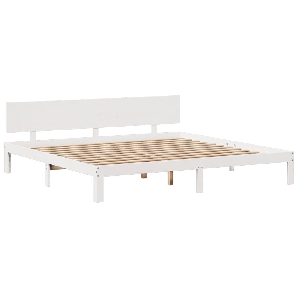 Letto Libreria senza Materasso Bianco 200x200 cm Legno di Pino - homemem39