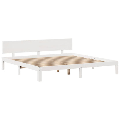 Letto Libreria senza Materasso Bianco 200x200 cm Legno di Pino - homemem39