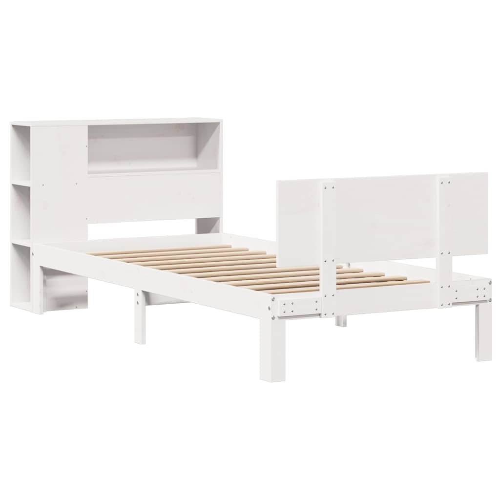 Letto con Libreria senza Materasso 75x190 cm in Legno Pino - homemem39