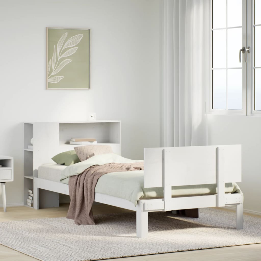 Letto con Libreria senza Materasso 75x190 cm in Legno Pino - homemem39