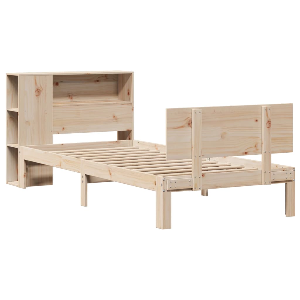 Letto Libreria senza Materasso 90x190 cm Legno Massello Pino - homemem39
