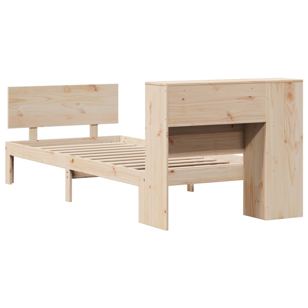 Letto Libreria senza Materasso 90x200 cm Legno Massello Pino - homemem39