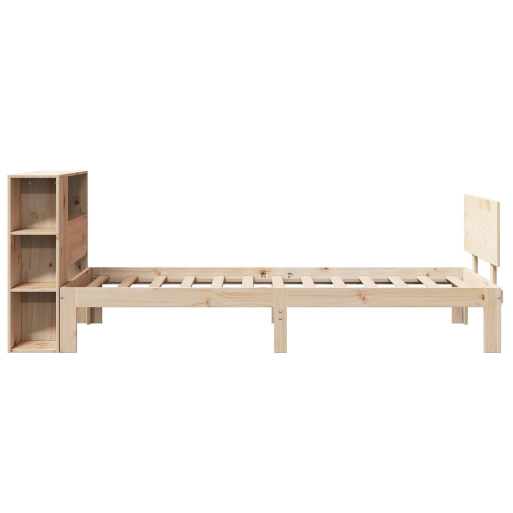 Letto Libreria senza Materasso 100x200 cm in Legno di Pino - homemem39