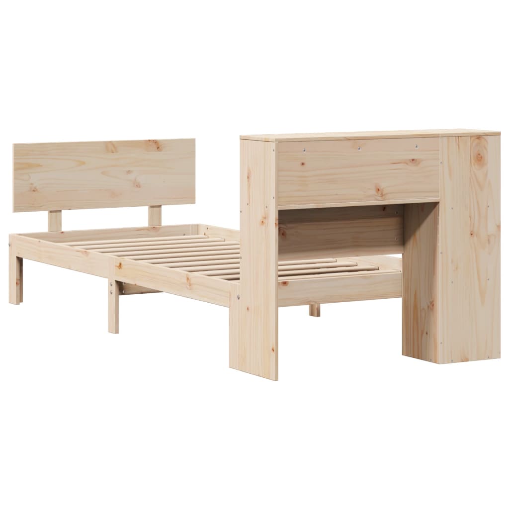 Letto Libreria senza Materasso 100x200 cm in Legno di Pino - homemem39